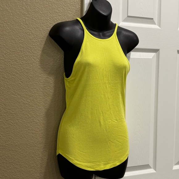 Anthropologie Tops - Anthropology Yellow Ribbed Tank Top with Stretchy Fabric sz S